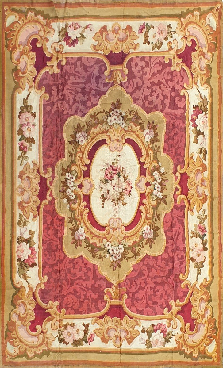 Grand Et Magnifique Tapis manufacture d'Aubusson, Style Napoléon III - 430x350, N° 910-photo-2