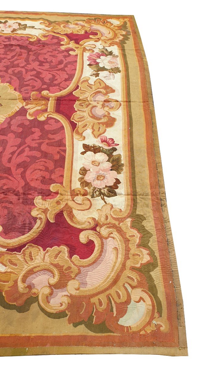 Grand Et Magnifique Tapis manufacture d'Aubusson, Style Napoléon III - 430x350, N° 910-photo-4