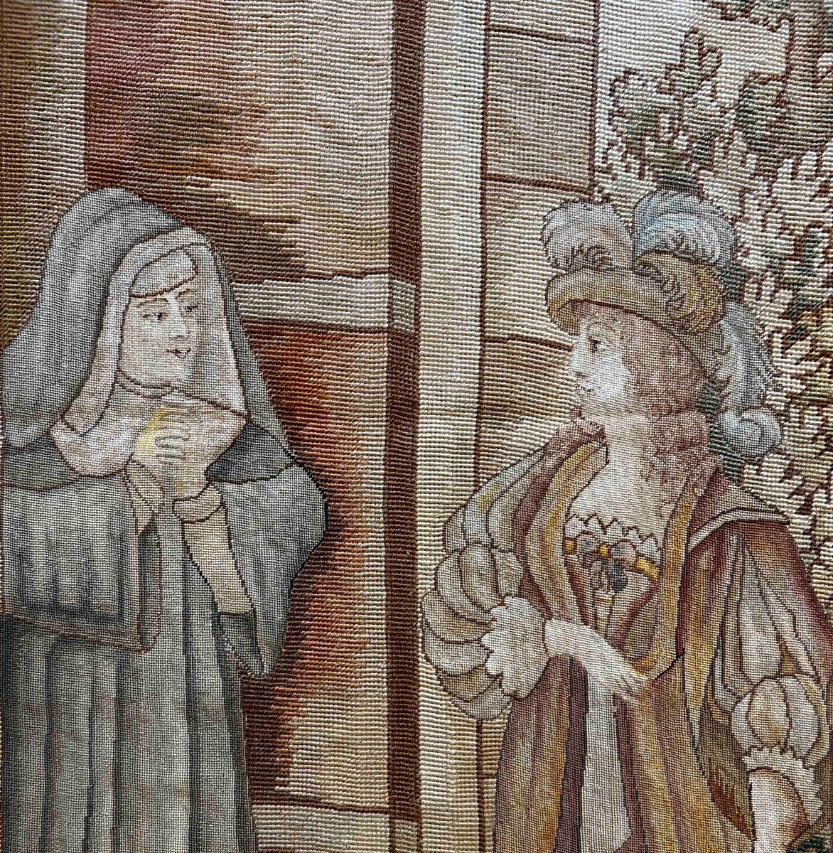 Aubusson Tapestry Au Petit Point "wishes Welcome To Saint Rita" - 2m90x1m47 - No. 969-photo-3