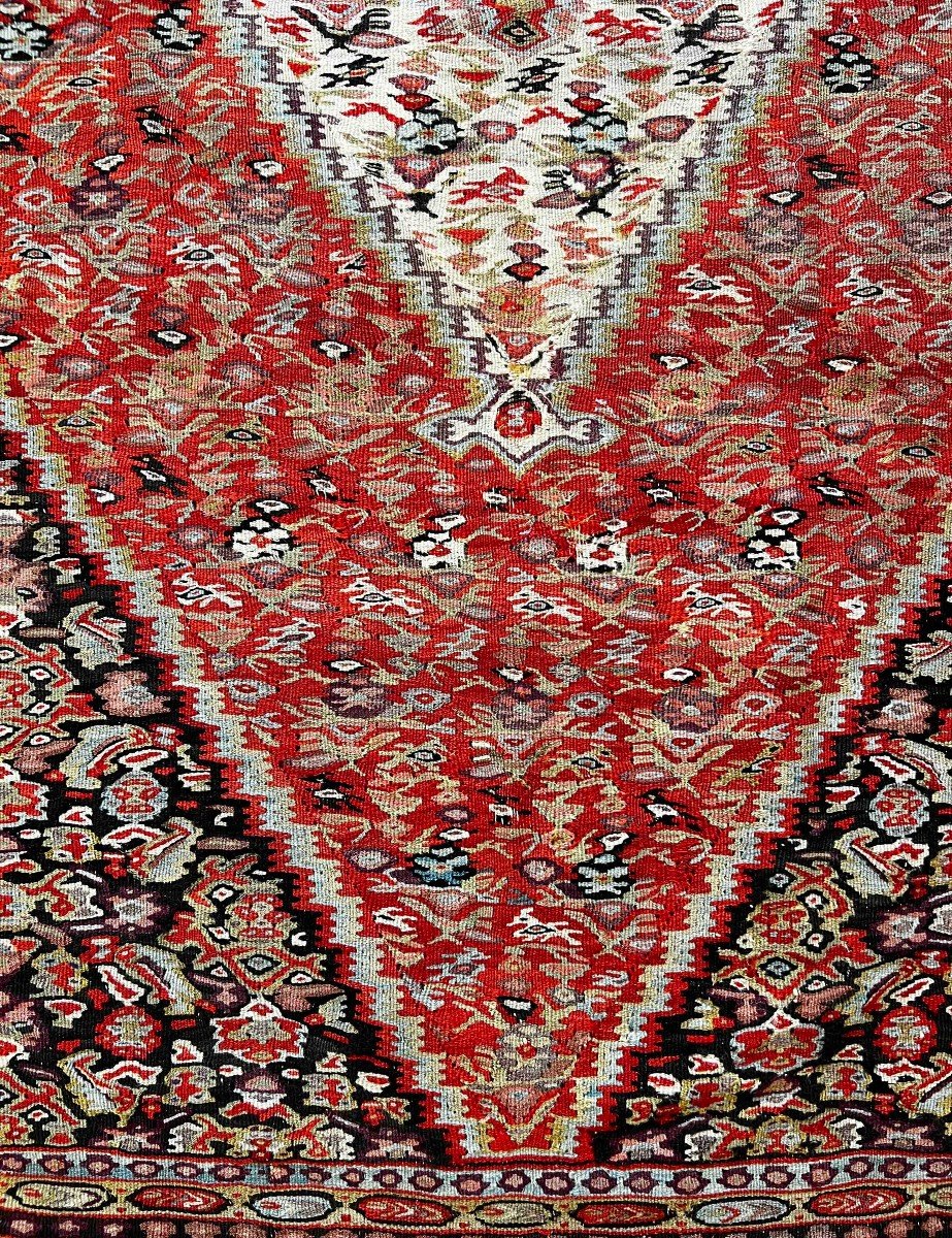 Senneh Rug In Kilim 19th 190 X 130 - N° 660-photo-2
