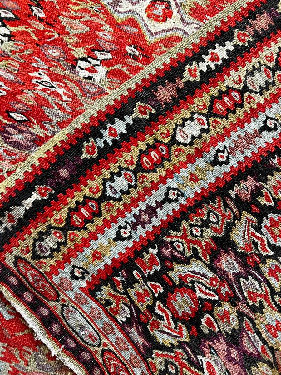 Senneh Rug In Kilim 19th 190 X 130 - N° 660-photo-3