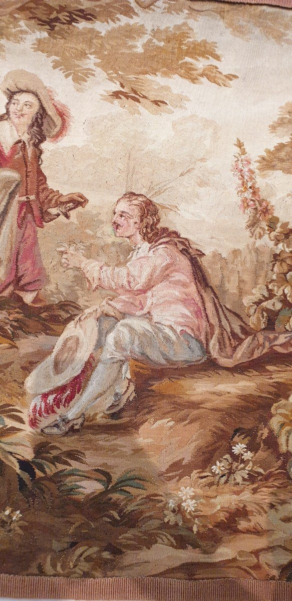 Tapisserie de Bruxelles "Le Royaume de la Paix" XIXe siecle, 1.65x0.70 - N° 704-photo-4
