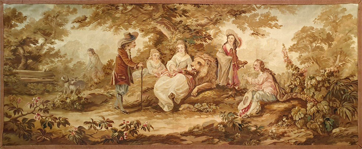 Tapisserie de Bruxelles "Le Royaume de la Paix" XIXe siecle, 1.65x0.70 - N° 704