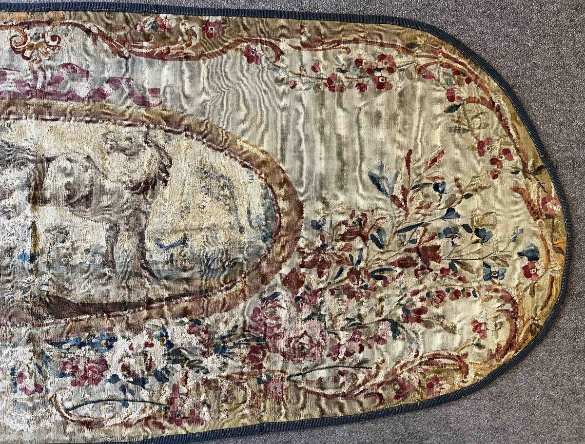 Oval Greenery Tapestry From Aubusson 18th Century - 1m76lx0m70h - No. 707-photo-2