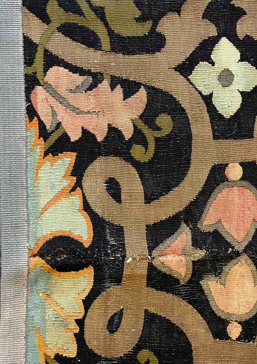 Textile Aubusson En Metal d'Or - 19 ème 193 X 47 - N° 713-photo-5