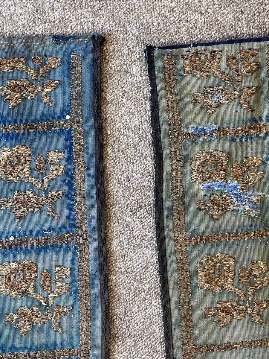 Paire De Textile Ottoman 19e.s - 0.90x0.45 - N° 714 , 715 -photo-2