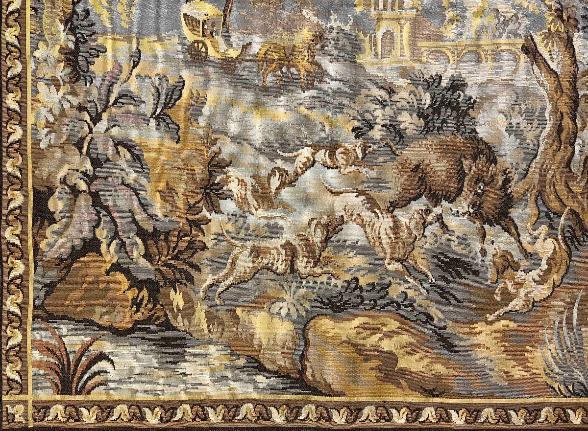 Jacquard Hunting Scene Tapestry - 150x70cm - N° 795-photo-3