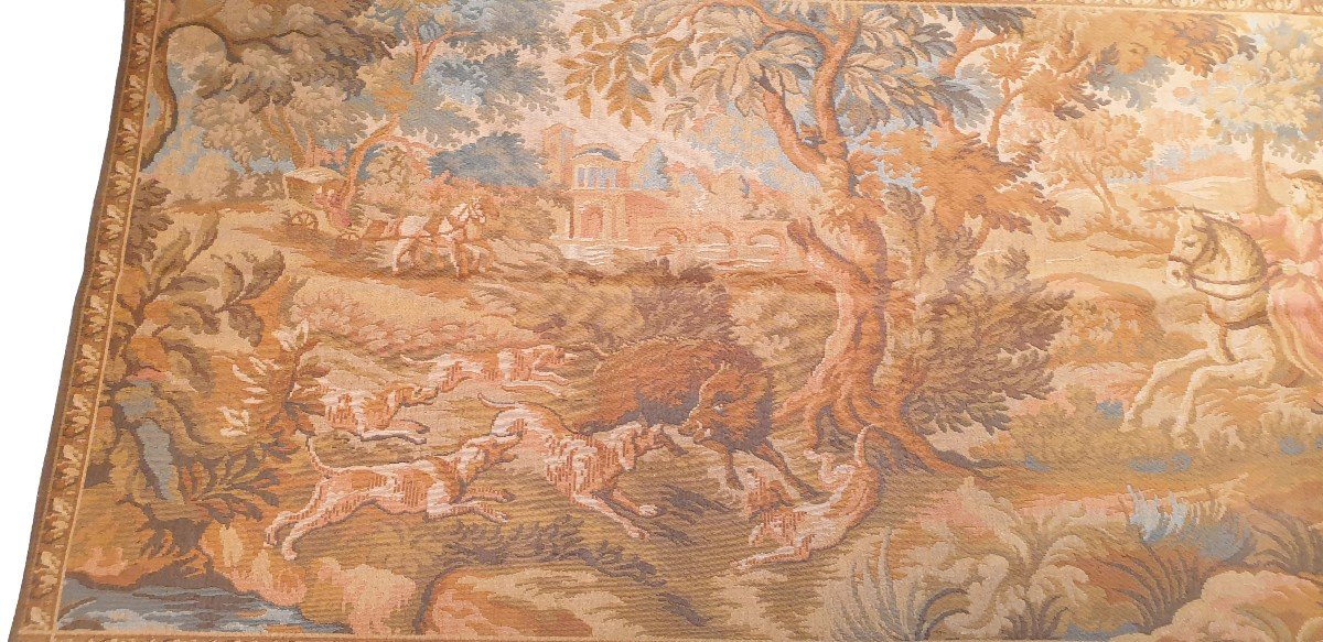 Hunting Scene Tapestry, 1940 Jacquard - 20th - 150x110 - No. 797-photo-4