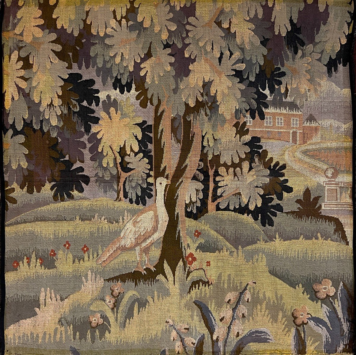 Pair Of Verdure Tapestries - 1940 Jacquard - 0.92x0.92 - N° 807