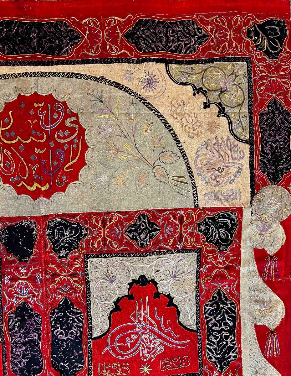 Recht (rashtidoozi) Oriental Embroidery, Circa 1840 - 3m30x1m55 - No. 820-photo-2