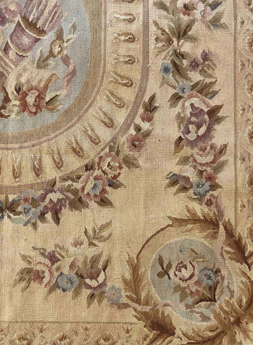 Aubusson Style Rug Circa 1980 - 1m87x1m25 - No. 957-photo-2