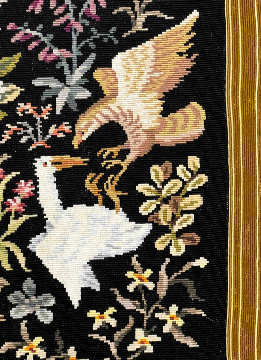 Tapisserie Médiévale Au Petit Point Vers 1980 - 1m37hx1m00l - N° 1146-photo-4