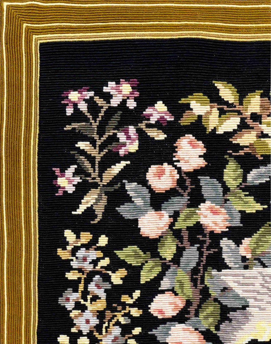 Tapisserie Médiévale Au Petit Point Vers 1980 - 1m37hx1m00l - N° 1146-photo-5