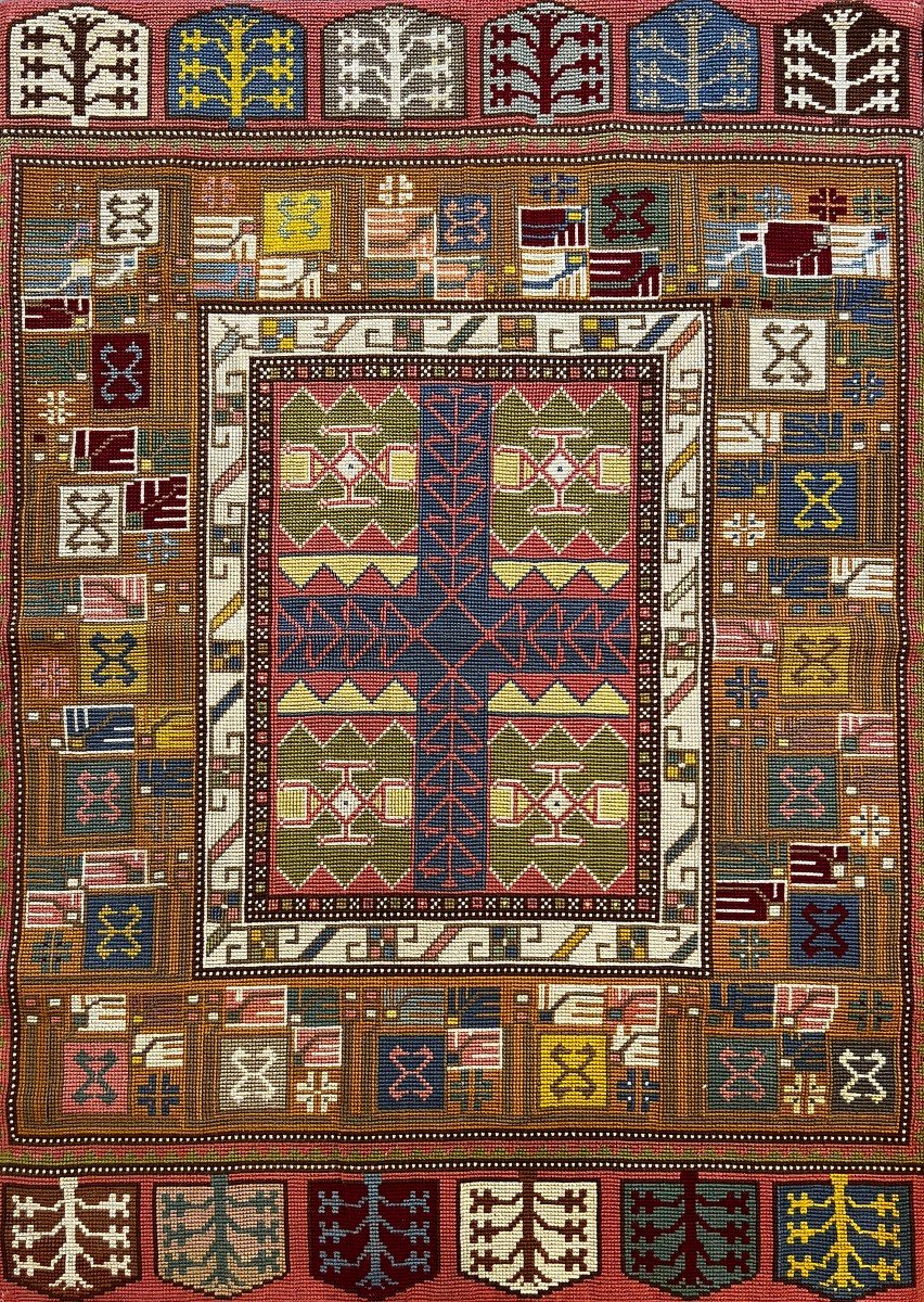 Au Petit Point Rug Circa 1940 - 1m13x0m82 - No. 1044