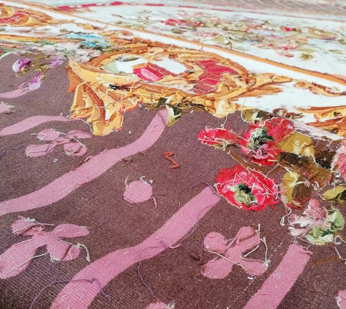 Rare Tapis De Manufature d&#039;Aubusson  Vers 1840, Style Napoleon III - 5m25 X 4m40 - N&deg; 1068-photo-7