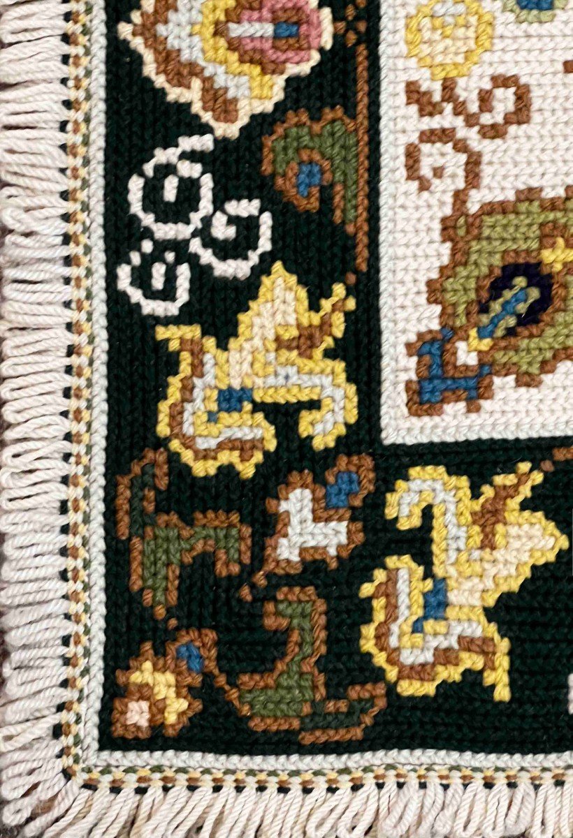 French Rug Au Petit Point Circa 1930 - 117x62 Cm - No. 1213-photo-1