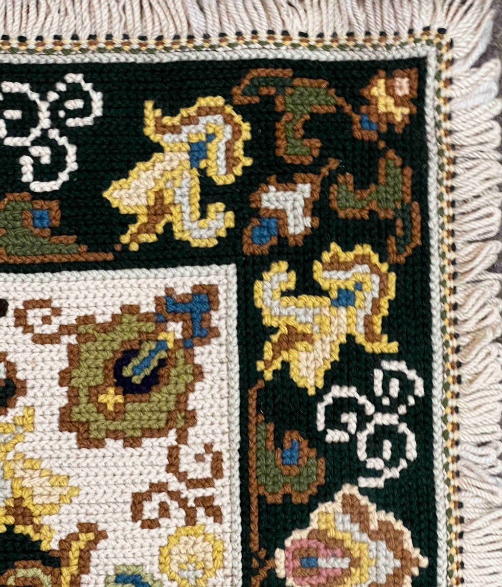 French Rug Au Petit Point Circa 1930 - 117x62 Cm - No. 1213-photo-2
