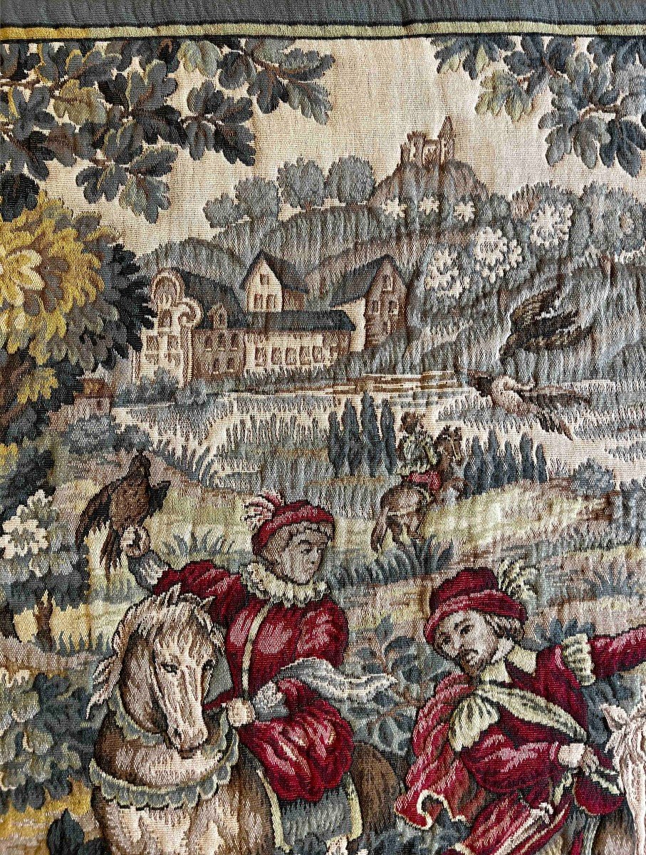 Tapestry "hunting Scene" Real Jacquard Circa 1960 - 1m76x1m30 - N° 1216-photo-1