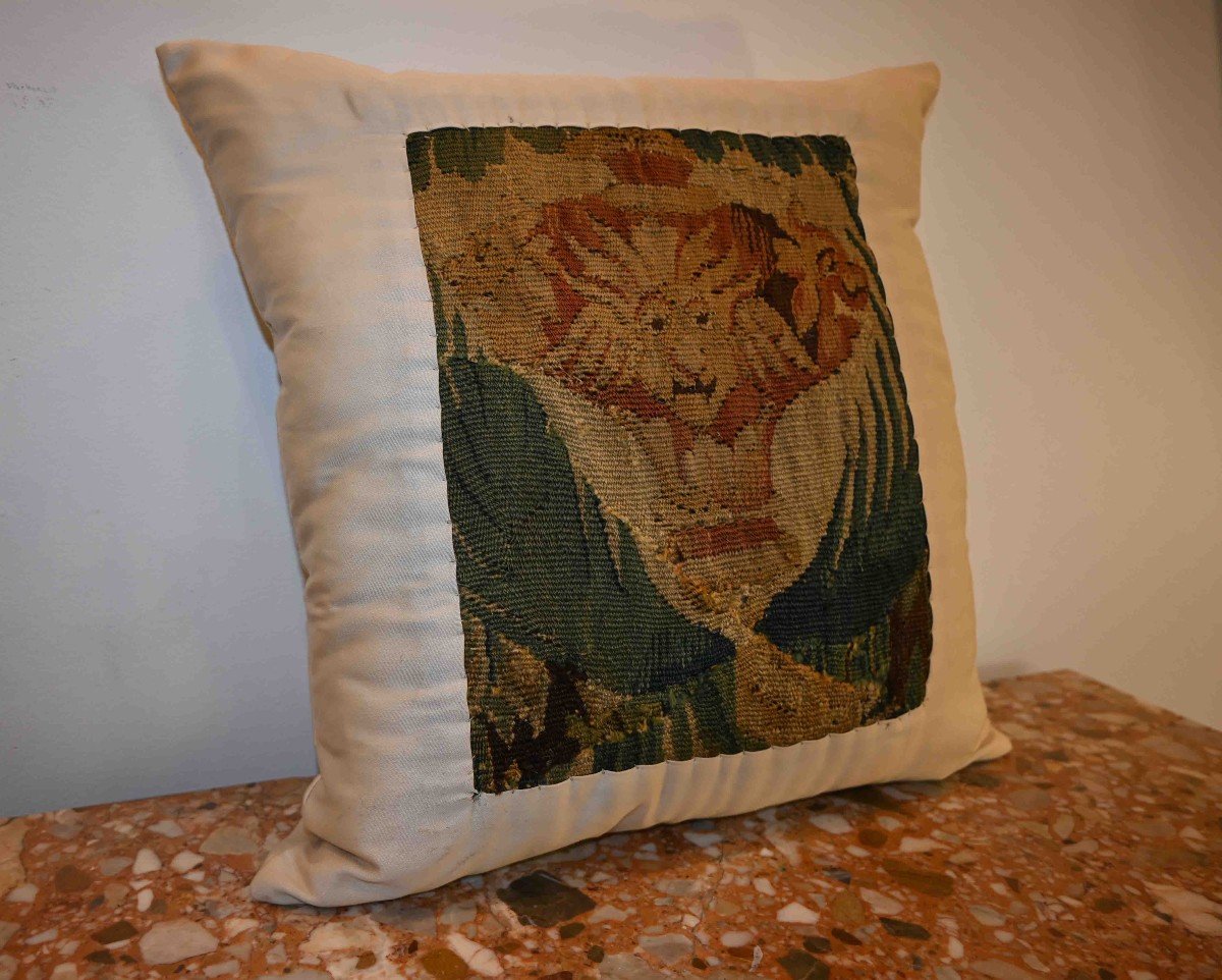 Coussin En Tapisserie Audenarde Flandre De 17e Siecle - N° 1339-photo-1