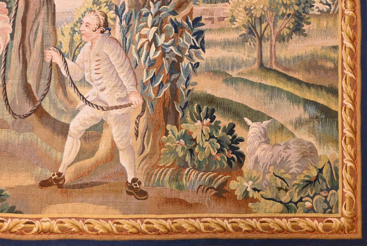 Aubusson Tapestry XIX Eme Century - Swing - 1m98lx1m50h - N° 237-photo-1