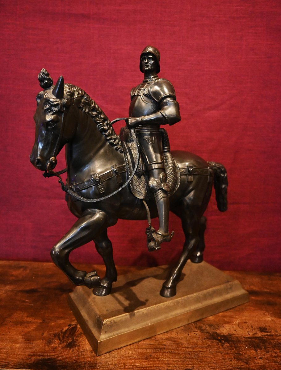 Bartolomeo Colleoni à cheval – Sculpture en bronze à patine brun foncé – N° 1710-photo-2