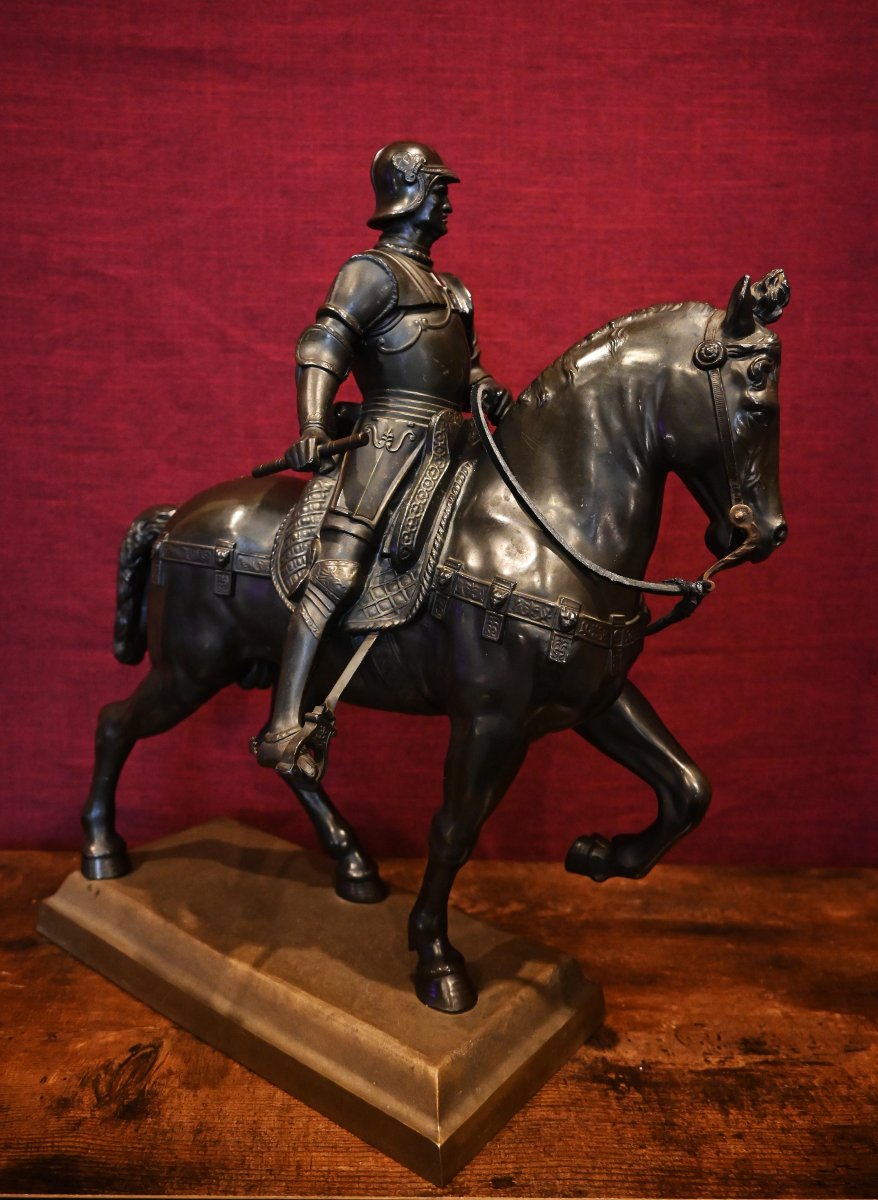 Bartolomeo Colleoni à cheval – Sculpture en bronze à patine brun foncé – N° 1710-photo-1