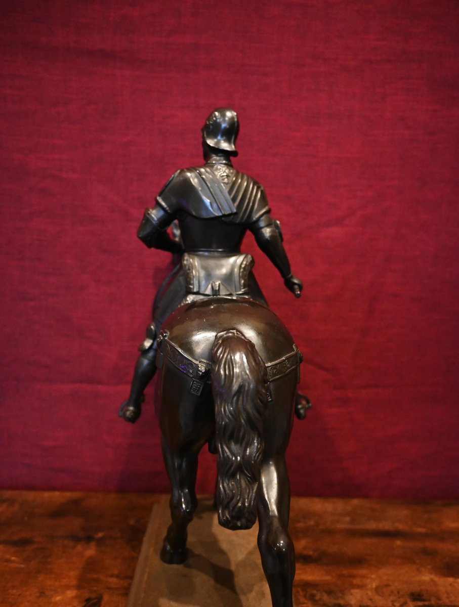 Bartolomeo Colleoni à cheval – Sculpture en bronze à patine brun foncé – N° 1710-photo-4