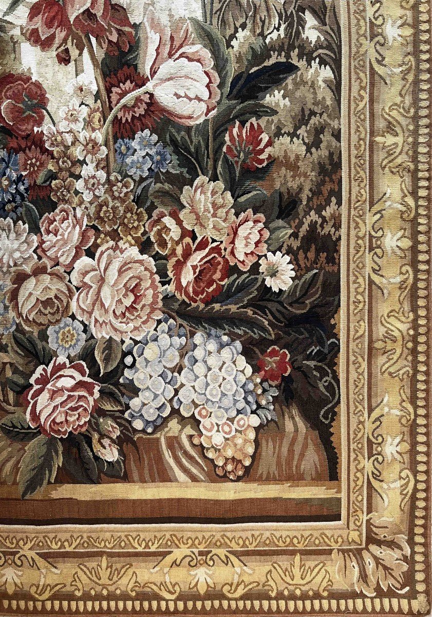 Tapestry Late 19th Early 20th Century - Floral Wall Carpet - 1m63 H X 1m13 L - N° 1191-photo-3