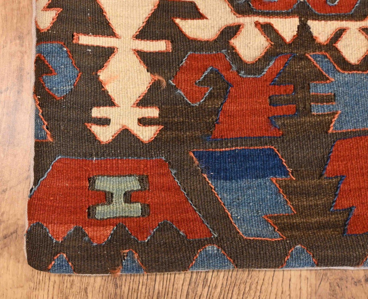 Coussin En Kilim De 19e.s - 46x41 - N° 1285-photo-3