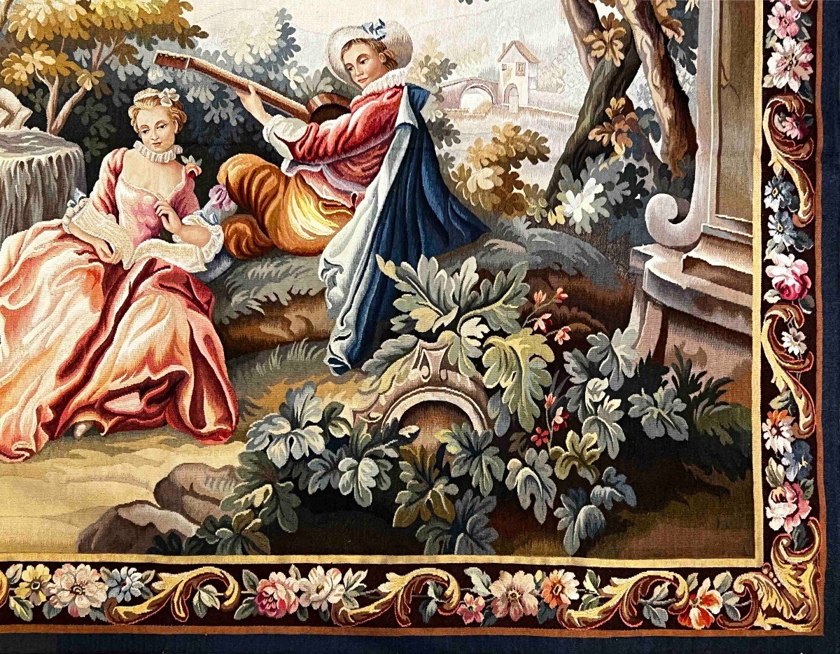 Tapestry Manufacture d'Aubusson 19th Century - L1m82 X H1m30 - No. 1115-photo-2