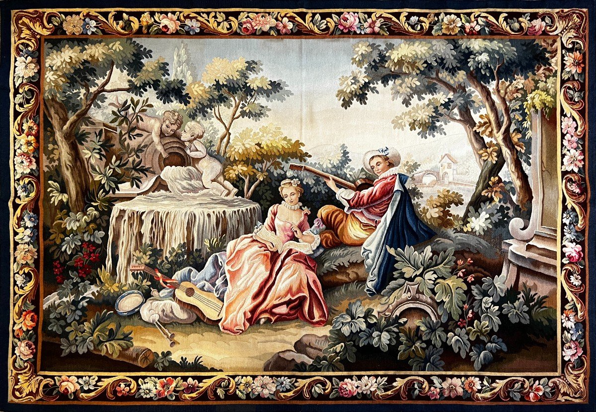 Tapestry Manufacture d'Aubusson 19th Century - L1m82 X H1m30 - No. 1115