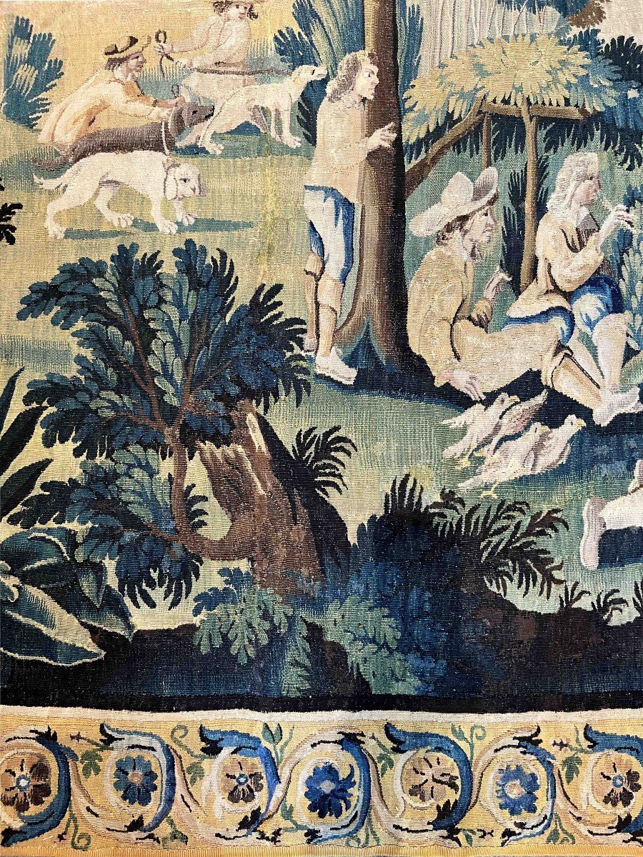  Bird Catching | Tapestry Manufacture d'Aubusson 18th Century N°1077-photo-1