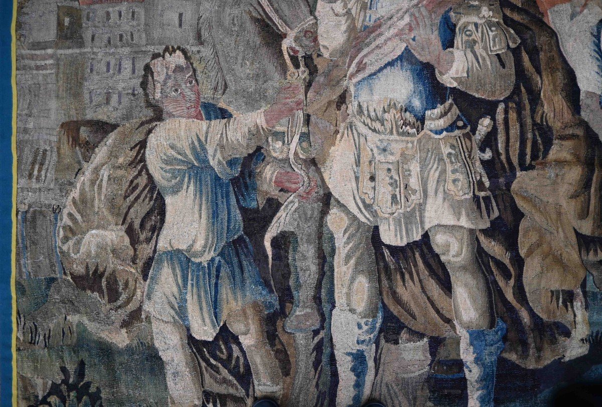 The Conversion Of Constantine, 17th Century Aubusson Manufacture Tapestry - H2m12xl2m82, N° 1362-photo-2