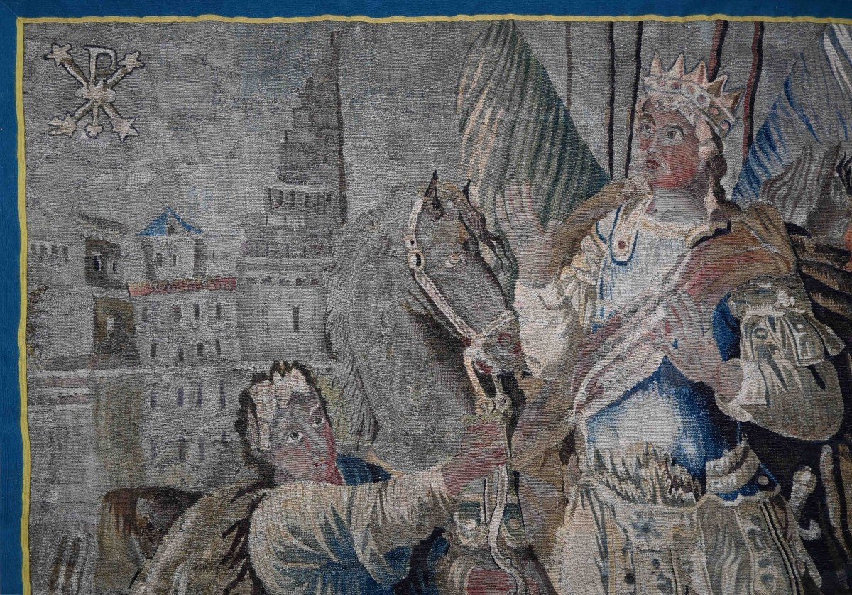 The Conversion Of Constantine, 17th Century Aubusson Manufacture Tapestry - H2m12xl2m82, N° 1362-photo-3