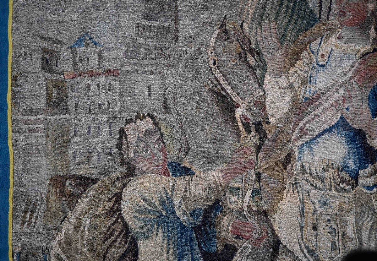 The Conversion Of Constantine, 17th Century Aubusson Manufacture Tapestry - H2m12xl2m82, N° 1362-photo-5