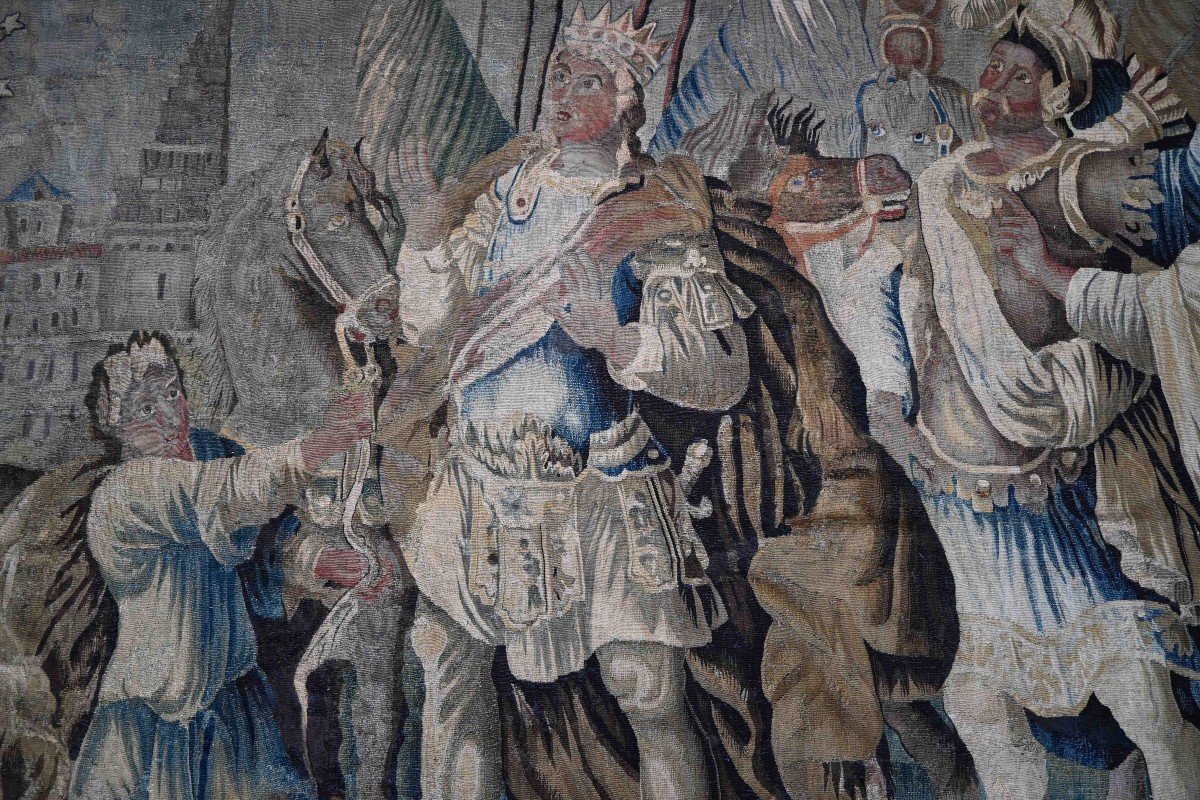The Conversion Of Constantine, 17th Century Aubusson Manufacture Tapestry - H2m12xl2m82, N° 1362-photo-8