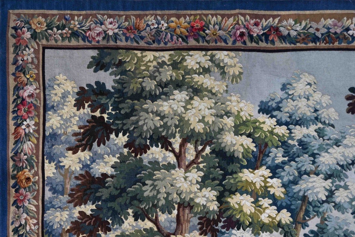 Verdure Aubusson Tapestry XIXth Century, Signed And Monogramed - 2m 37 L X 1m60 H - N° 1401-photo-1