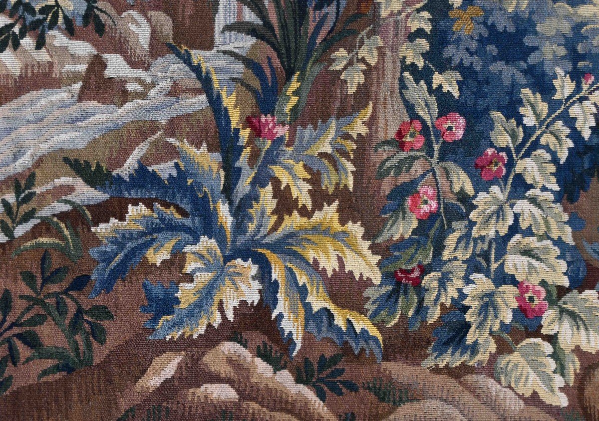Verdure Aubusson Tapestry XIXth Century, Signed And Monogramed - 2m 37 L X 1m60 H - N° 1401-photo-3