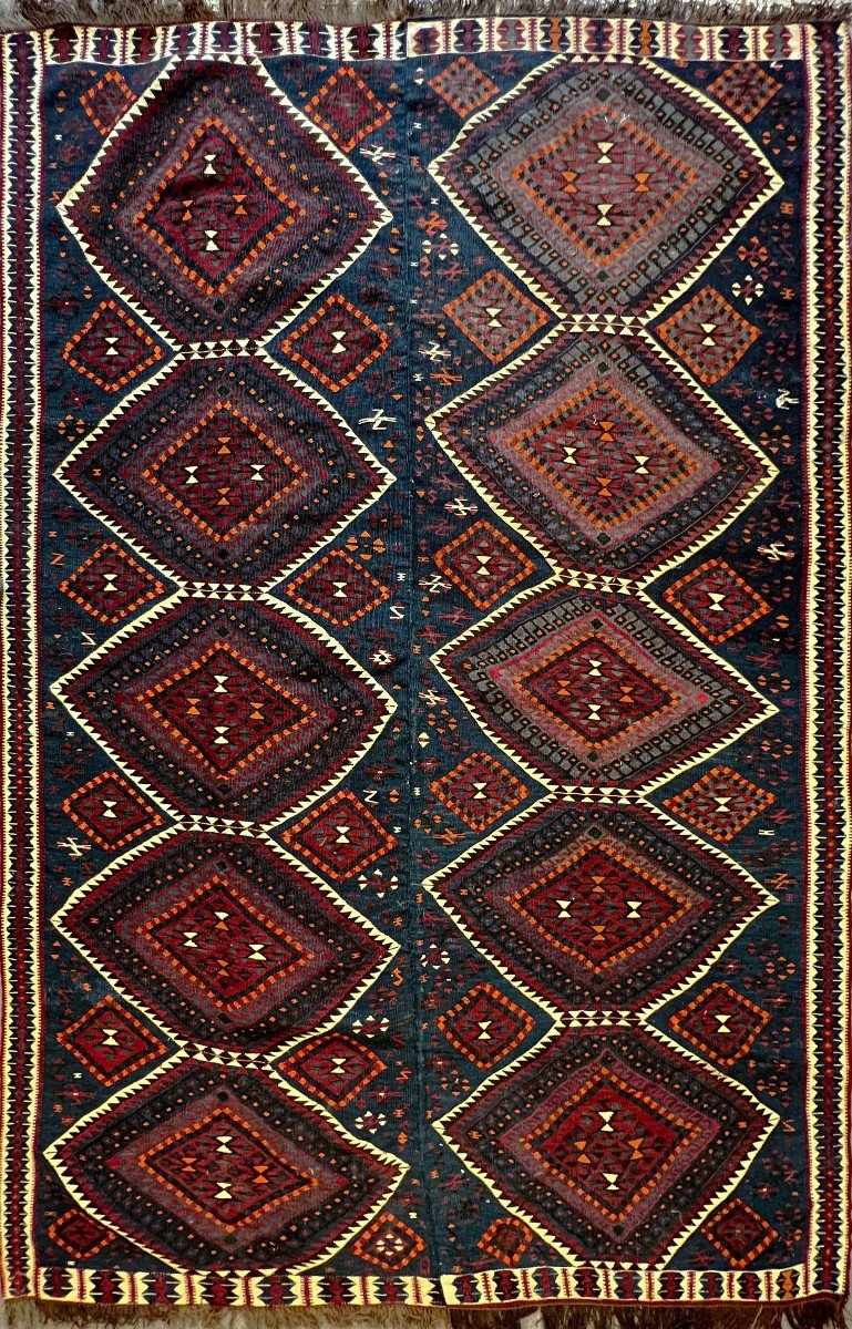 Tapis En Kilim Van Turquie Vers 1930 - 240x165cm - N° 845