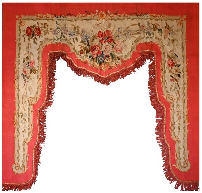 Valance In Aubusson Tapestry XIX Eme Century - 163hx190l Cm - N° 1350
