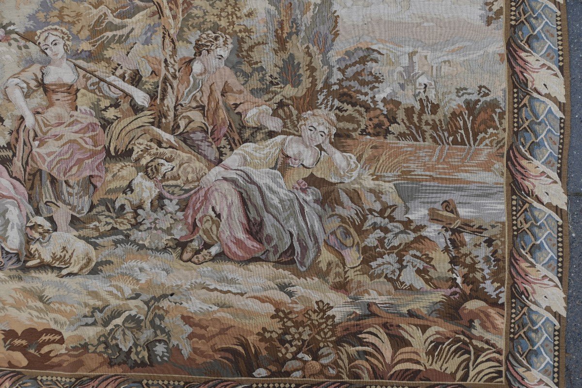 Tapisserie XIX Eme Siecle, Scene Galante - 2m17lx1m46h - N° 1399-photo-3