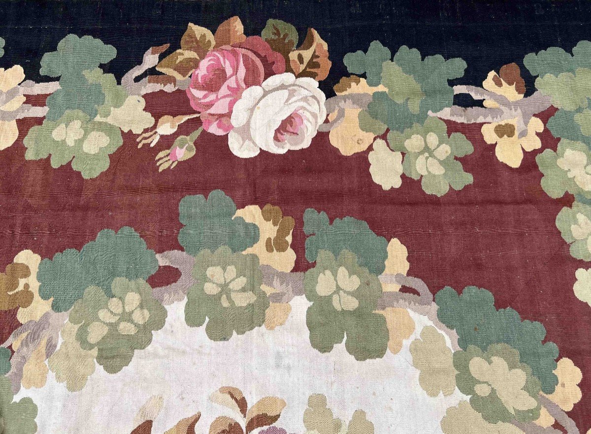 Rare Tapis De Manufacture Royal d&#039;Aubusson Vers 1860 - N&deg; 1411-photo-4