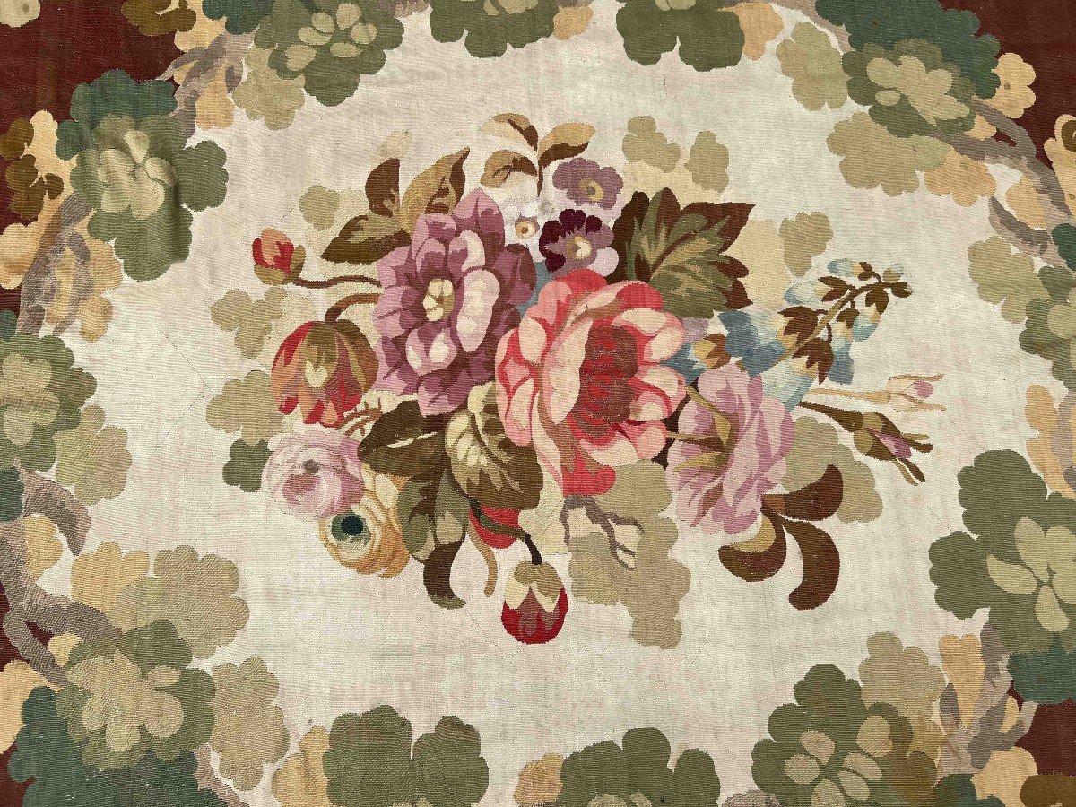 Rare Tapis De Manufacture Royal d&#039;Aubusson Vers 1860 - N&deg; 1411-photo-2