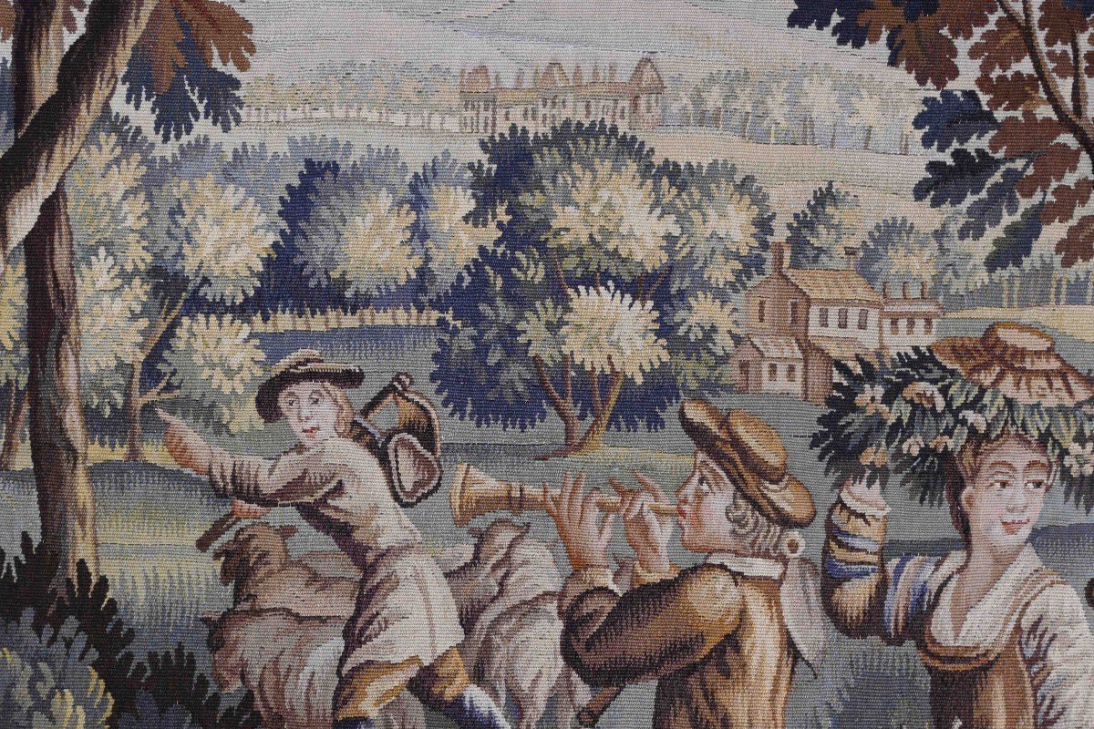 Tapestry From The Aubusson Manufacture XIX Es - L 2m67 Xh 2m33 - N° 1415-photo-3