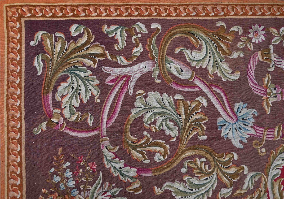 Carpet From Aubusson Manufacture Early 19th Century - Napoleon III Style - 3.60x4.15 - N° 1429-photo-4