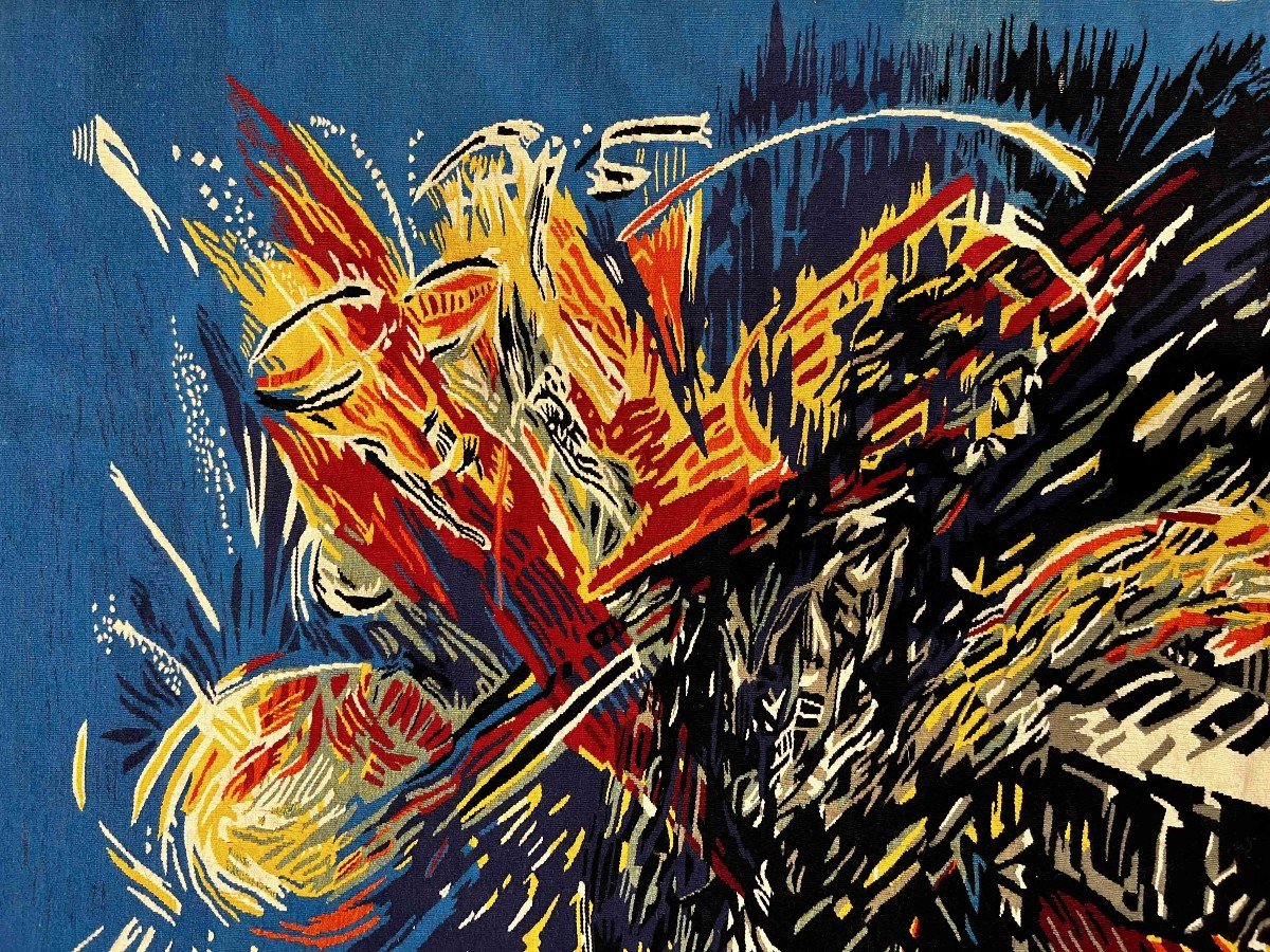 Robert Bouquillon (1923-2013), l&#039;Ange De La Musique - Tapisserie Aubusson - 230x150, N&deg; 1015-photo-2