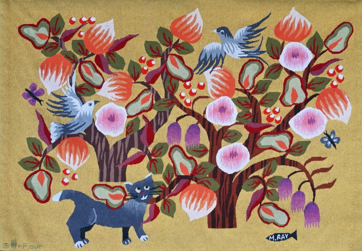 Mich&egrave;le RAY  - Tapisserie Aubusson moderne 20e Sign&eacute;e, Monogram&eacute;e, Numerot&eacute;e 3sur6 - N&deg; 1443