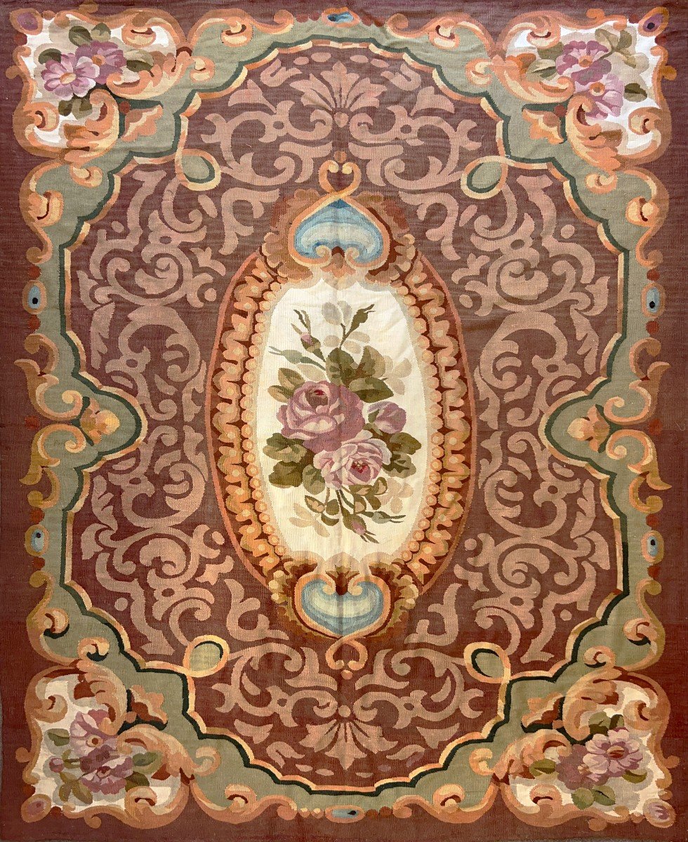 Aubusson Manufacture Carpet, 19th Century, Napoleon III Style - 2m25x1m80 - Tapestry No. 1071