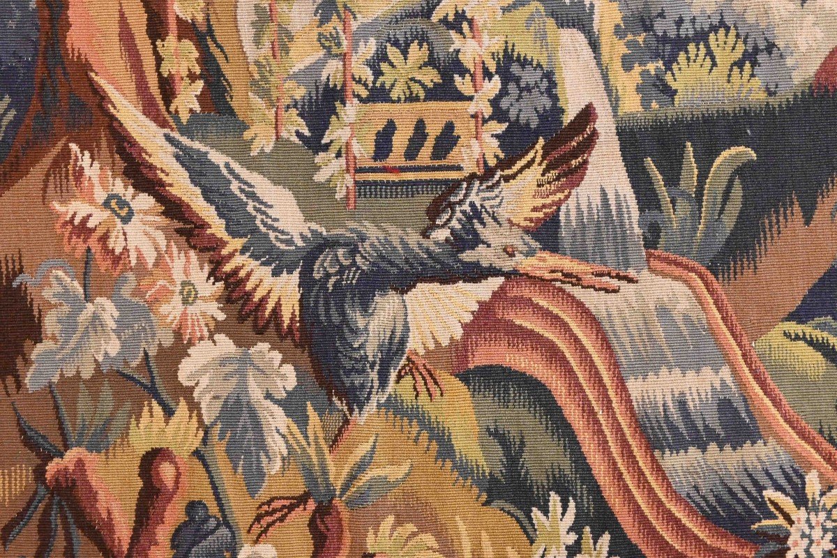 Tapestry From The Aubusson Manufactory, Scène Exotique - L1m88xh1m46 - No. Carpet 1240-photo-4