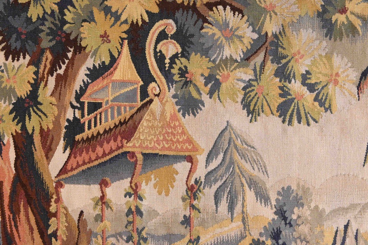 Tapestry From The Aubusson Manufactory, Scène Exotique - L1m88xh1m46 - No. Carpet 1240-photo-3
